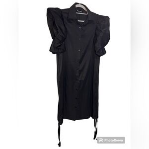 Stella Marina Collezione Puff Ruffle sleeve shirt dress